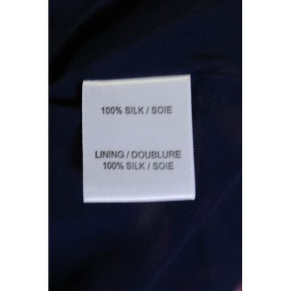 Cynthia Cynthia Steffe Womens Sleeveless Abstract Silk Dress Navy Pink Size 2 - Picture 6 of 7